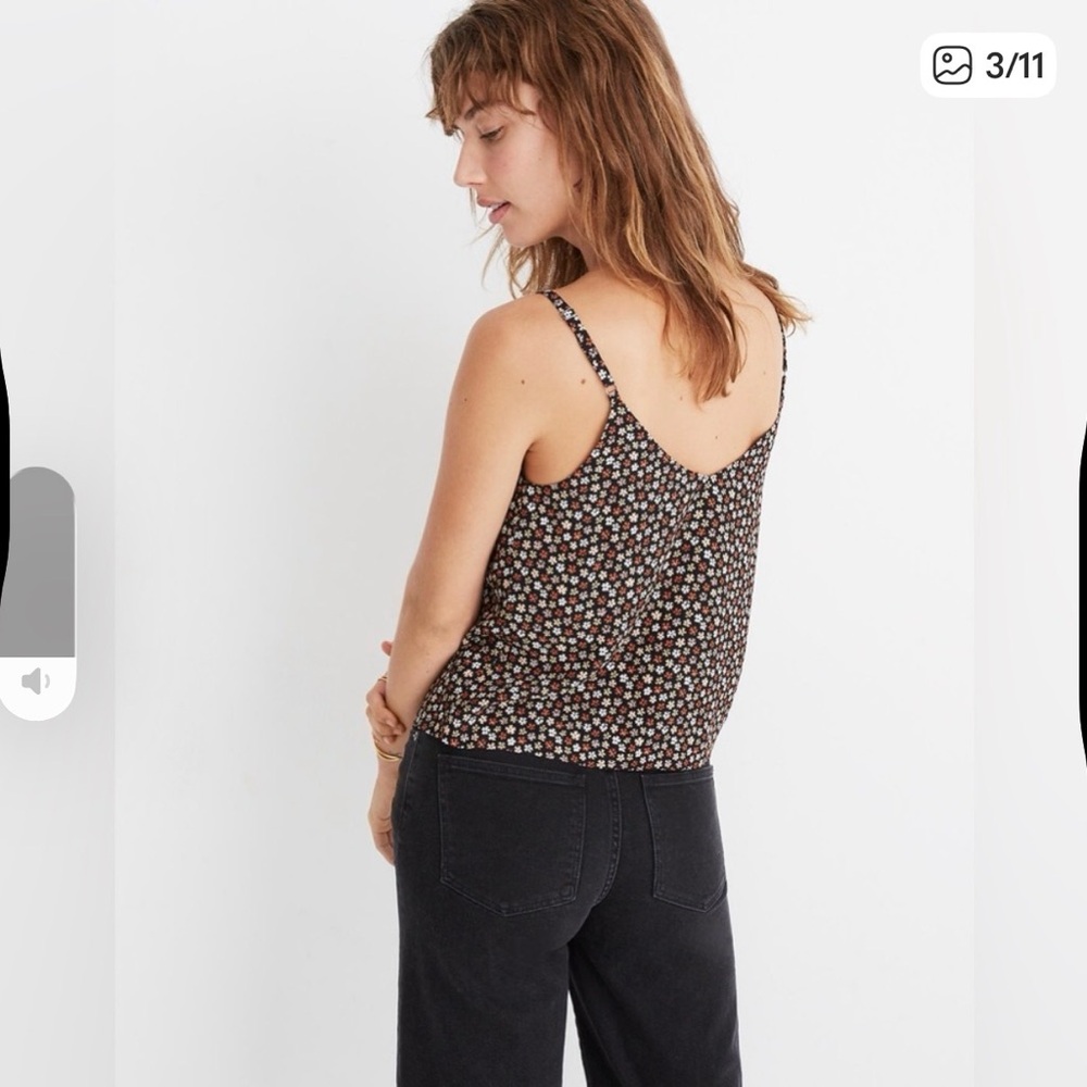 Madewell Black Floral Spaghetti Strap Camisole - Picture 4 of 10